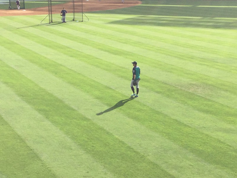 エンゼルスタジアムにてイチロー